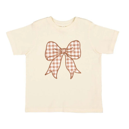 Gingham Bow Patch Short Sleeve Tee