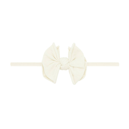 Ivory: Baby Bling® Baby FAB® Skinny soft nylon bow headband
