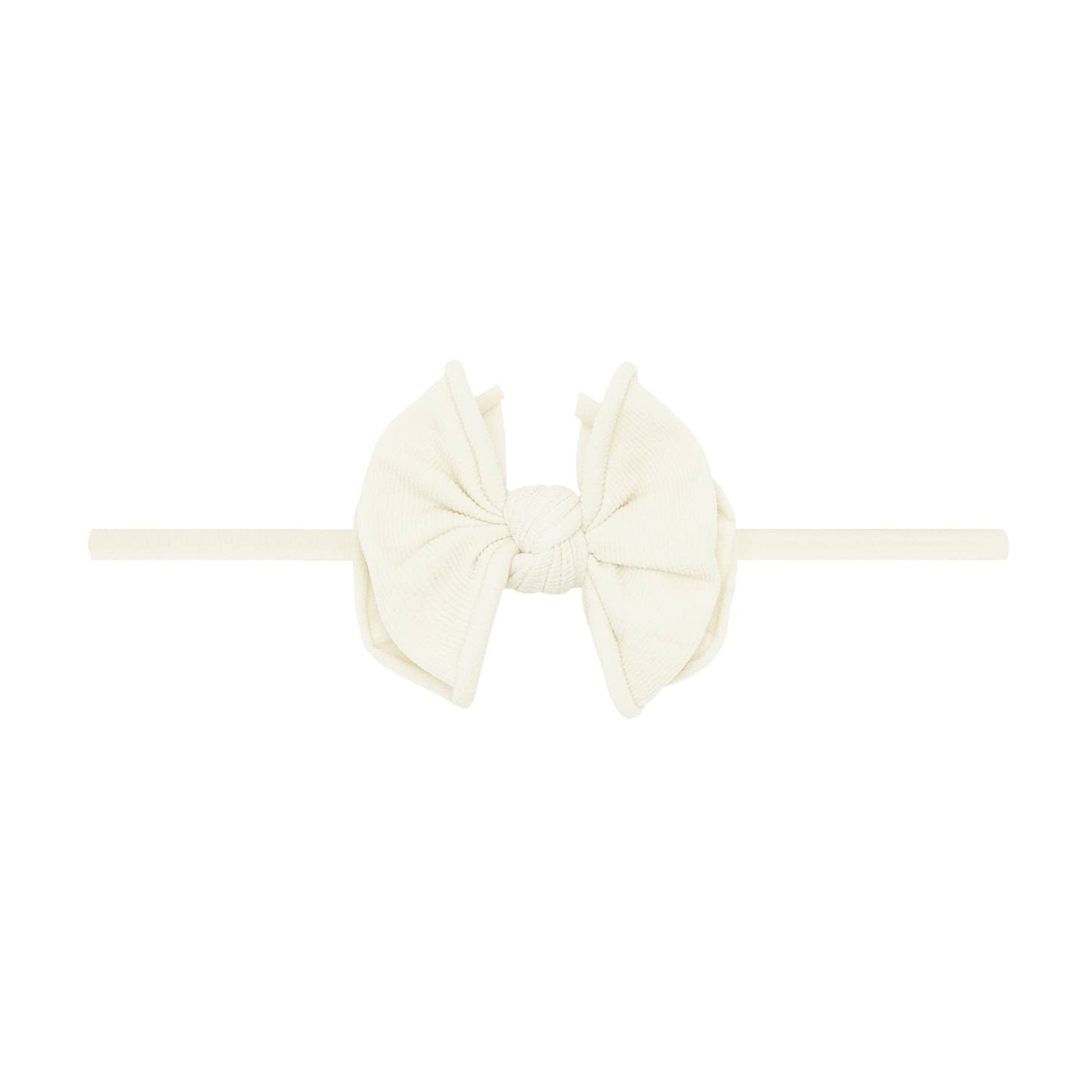 Ivory: Baby Bling® Baby FAB® Skinny soft nylon bow headband