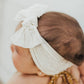 Dusty Blue/White dot Baby Bling® Shabby Dot Knot soft nylon headband: