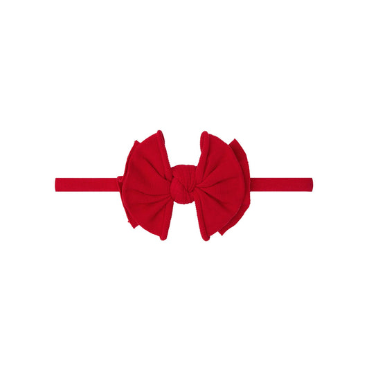 Cherry Red Baby Bling® Baby FAB® Skinny soft nylon bow headband: