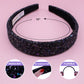 Tapered Chunky Glitter Headband: White