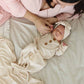 Oatmeal Bamboo Waffle Newborn Baby Knot Gown & Hat Set