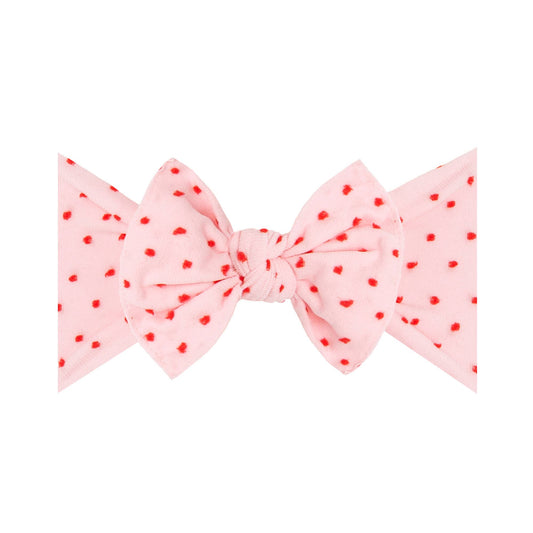Shabby Dot Knot soft nylon headband: Pink/Red Dot