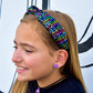 Kids Knot Headband - Rainbow Sequin Knotted Hair Accessories: White