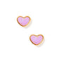 Nora Heart Purple Screwback Stud Earrings
