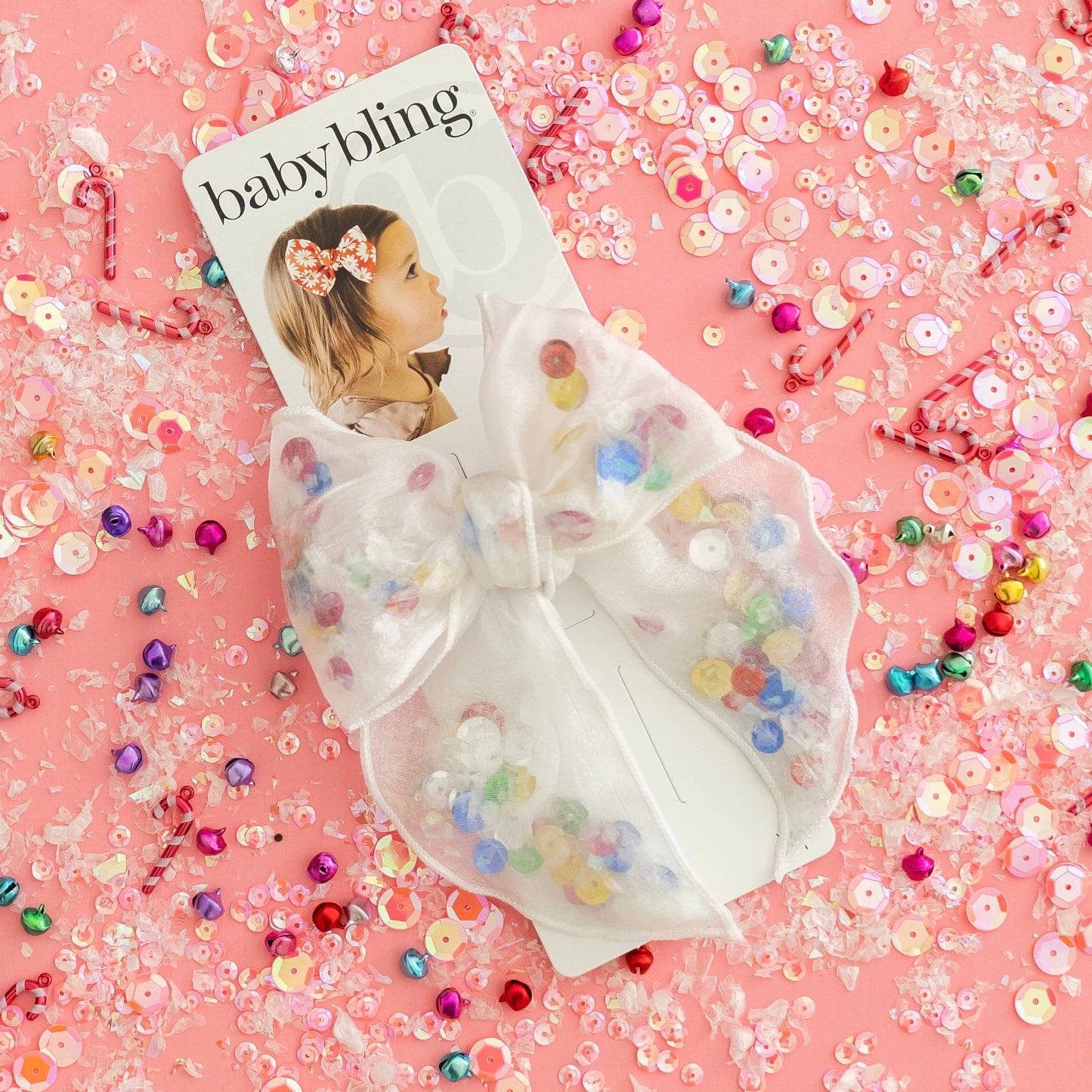 Baby Bling® Big Belle hair bow clip: Light Orchid Butterfly