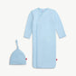 Baby Blue Modal Gown + Hat (NB-3M)