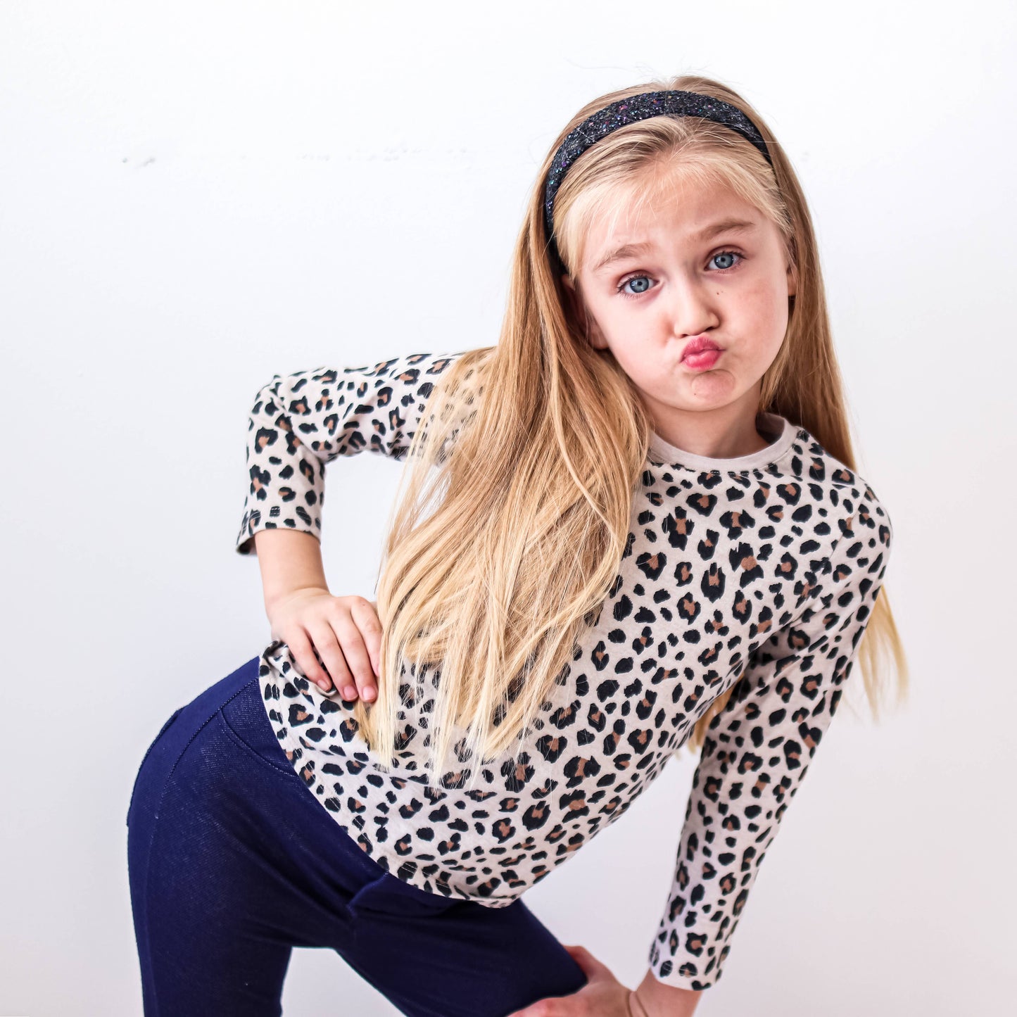 Tapered Chunky Glitter Headband: White