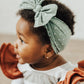 Dusty Blue/White dot Baby Bling® Shabby Dot Knot soft nylon headband: