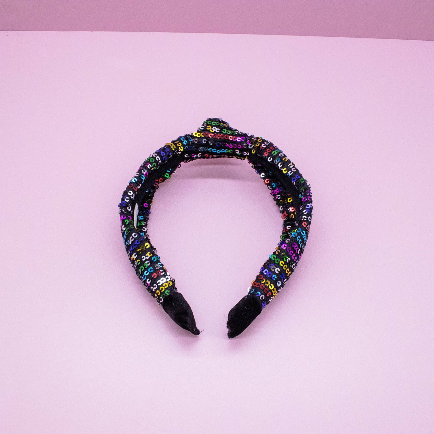 Kids Knot Headband - Rainbow Sequin Knotted Hair Accessories: White