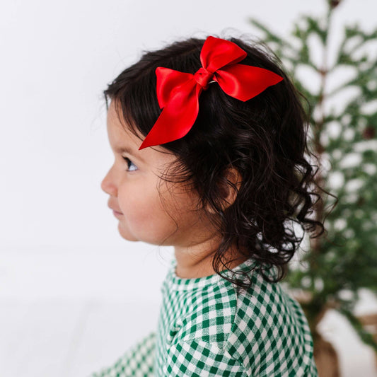Red 2pk Satin Baby Bloom Clips