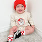 Retro Santa Christmas Long Sleeve Romper - Holiday Baby: 00-3M