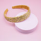 Tapered Chunky Glitter Headband: White