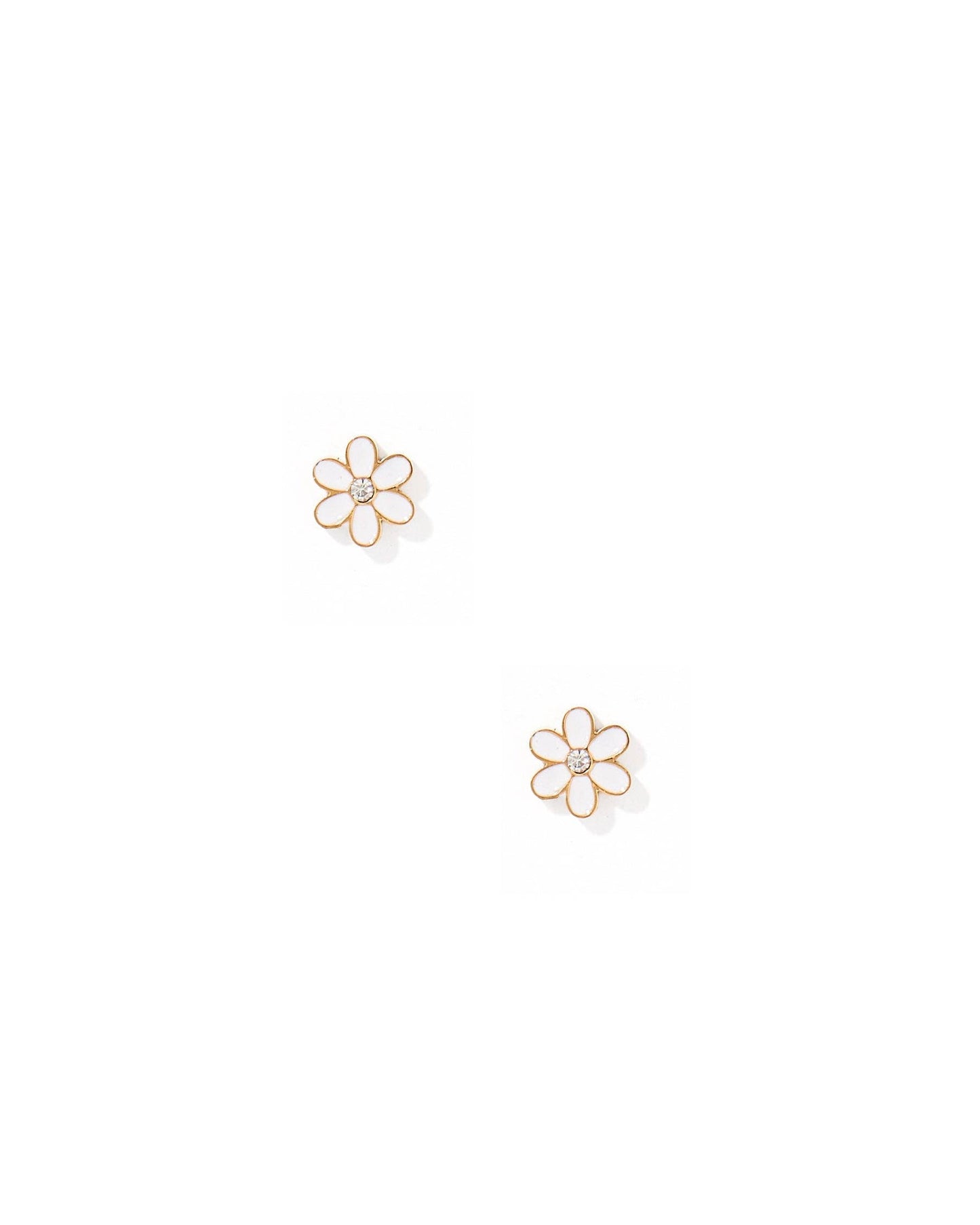 Alli White Screwback Stud Earrings