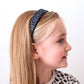 Tapered Chunky Glitter Headband: White