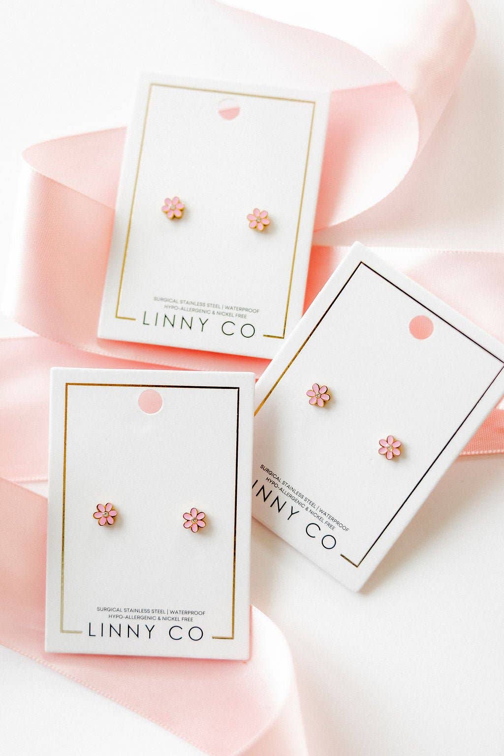 Alli Pink Screwback Stud Earrings