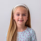 Tapered Chunky Glitter Headband: White