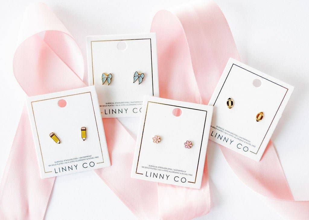 Alli Pink Screwback Stud Earrings