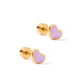 Nora Heart Purple Screwback Stud Earrings