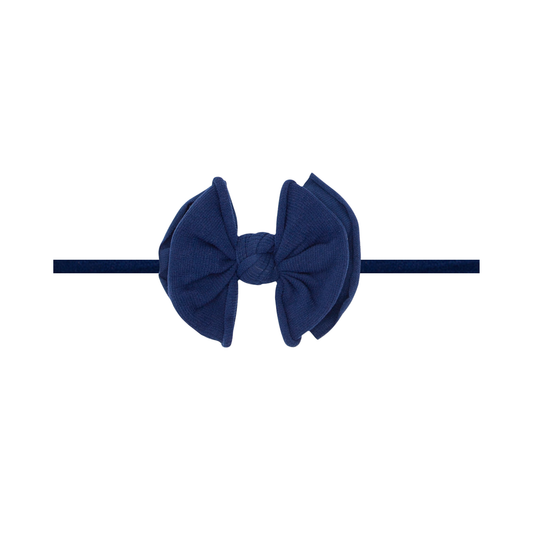 Navy: Baby Bling® Baby FAB® Skinny soft nylon bow headband