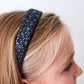 Tapered Chunky Glitter Headband: White