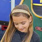 Tapered Chunky Glitter Headband: White