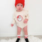 Retro Santa Christmas Long Sleeve Romper - Holiday Baby: 06-12M