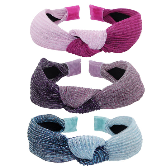 Two Tone Pleated Knot Headband