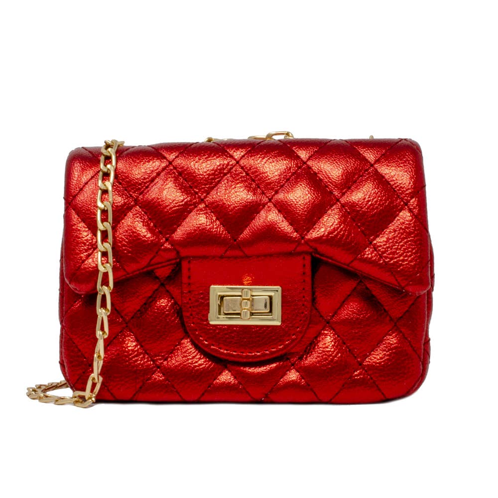 Metallic Classic Mini Purse: Pink