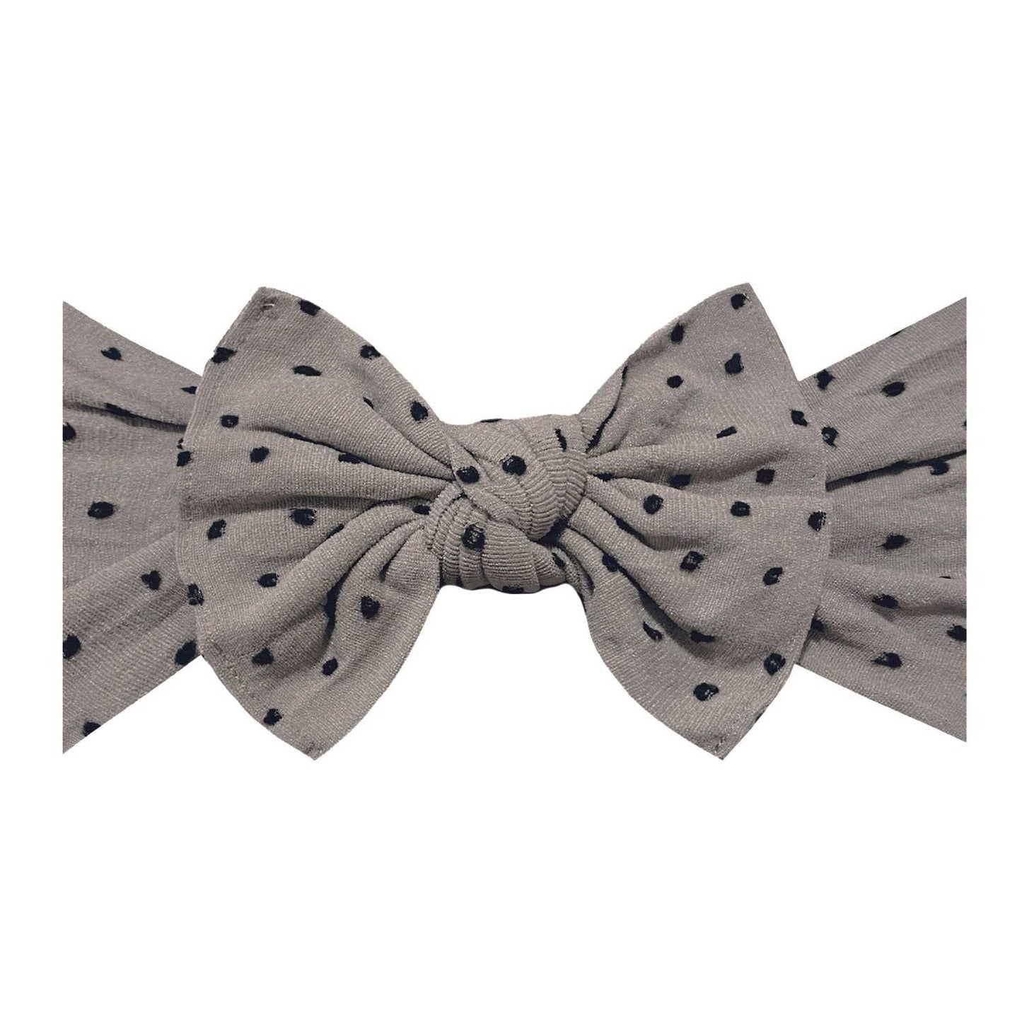 Putty/White dot Baby Bling® Shabby Dot Knot soft nylon headband: