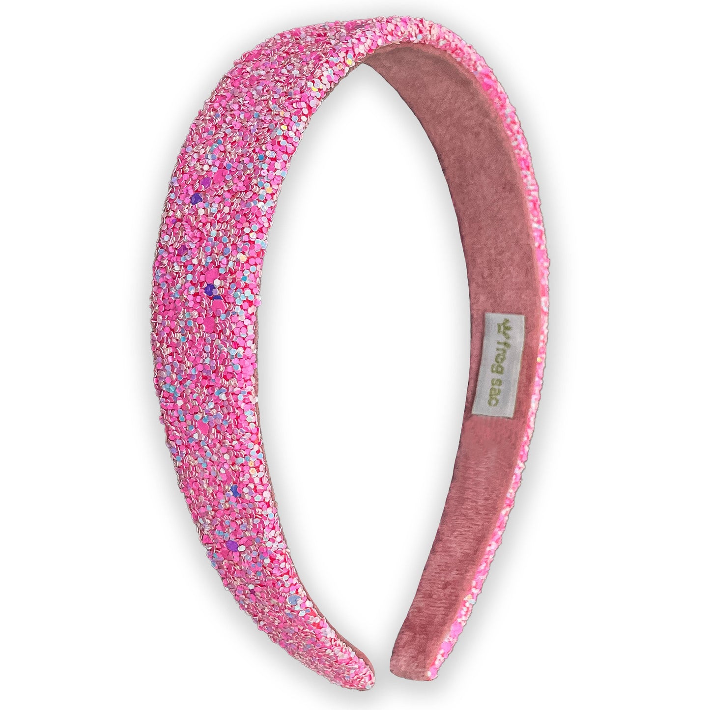 Tapered Chunky Glitter Headband: White