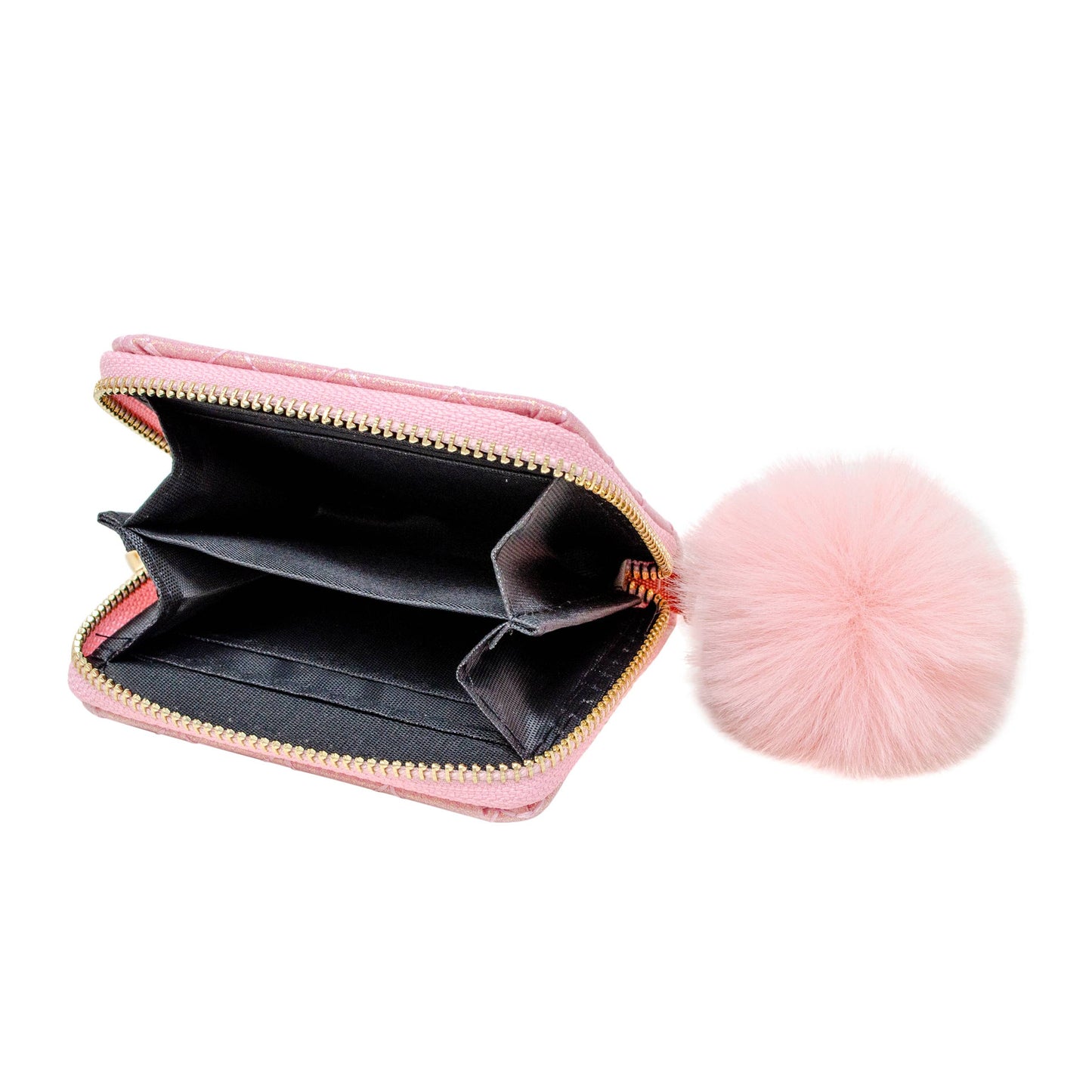 Girls Sparkle Quilted Wallet: Pink Lemonade