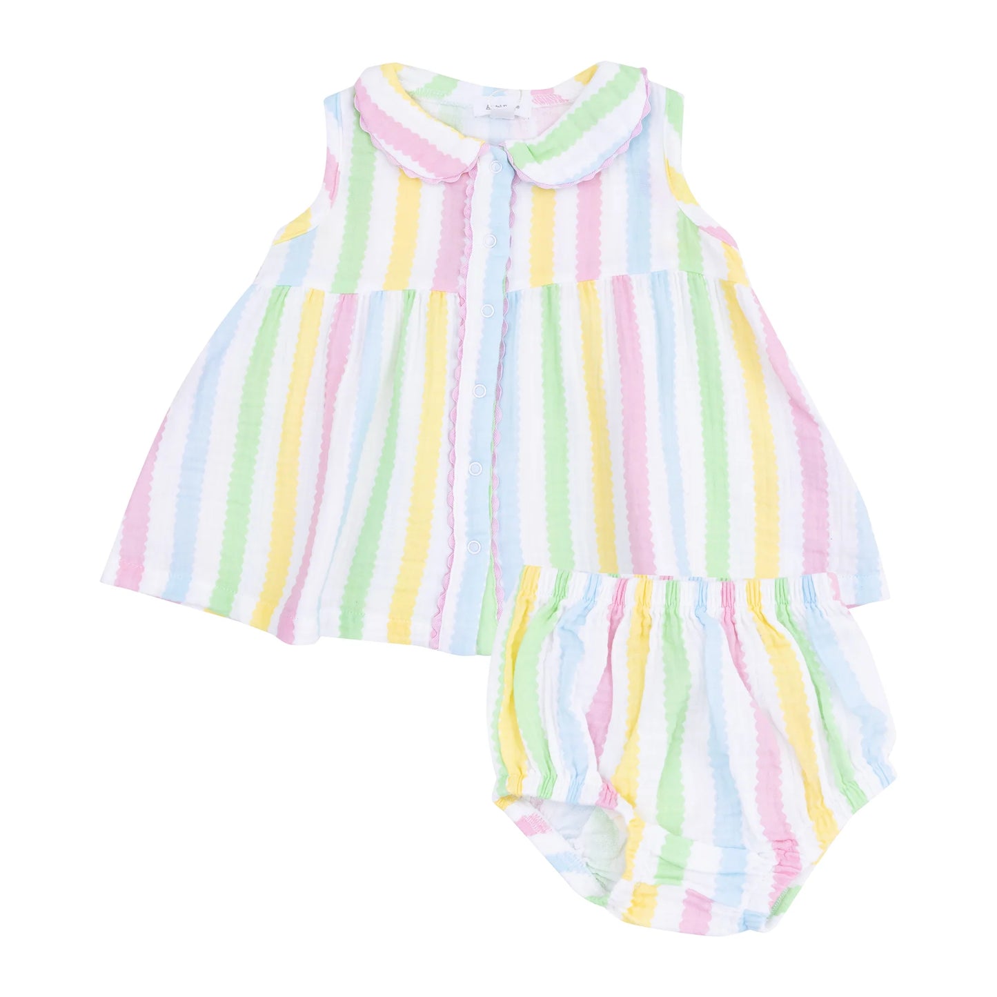 Ric Rac Stripe- Peter Pan w/ Ric Rac Trim & Diaper Cover