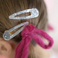 Boutique Gel Sparkle Hairclips- Silver
