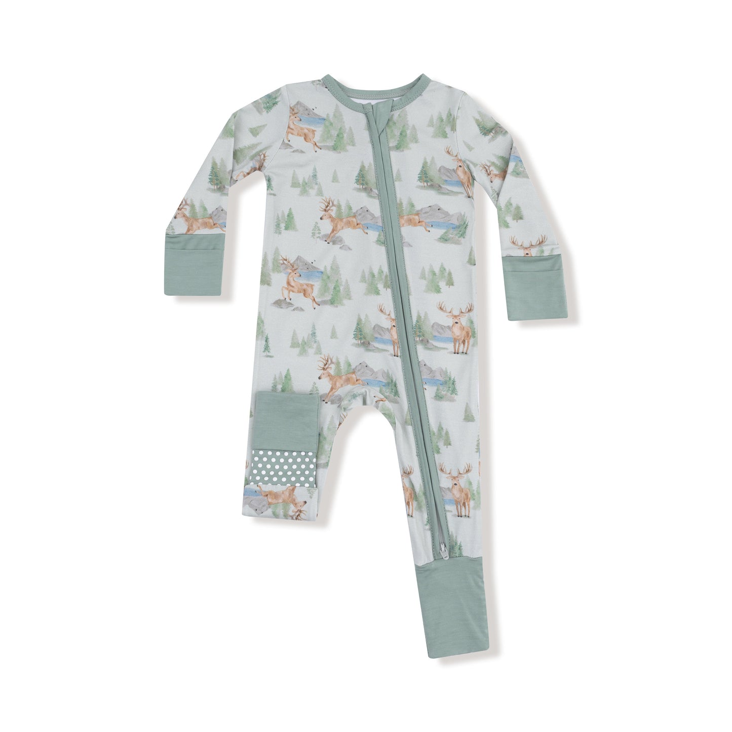 Two Way Zipper Convertible Romper- Buck Deer