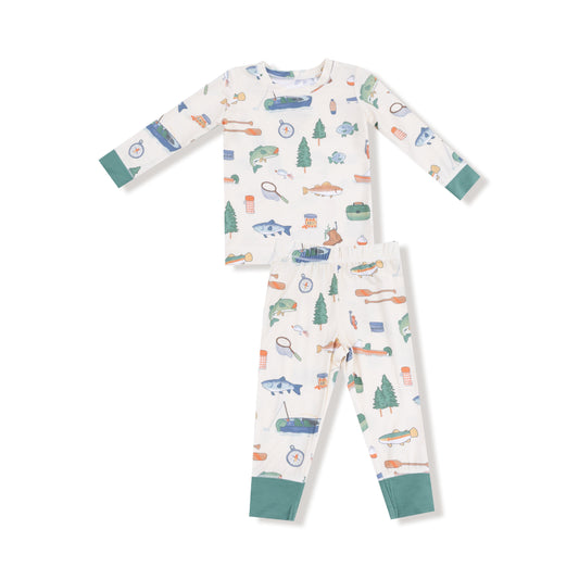 L/S Pajama Set- Fishing Things