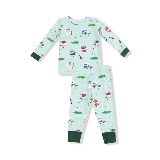 L/S Pajama Set- Green Golf Pros