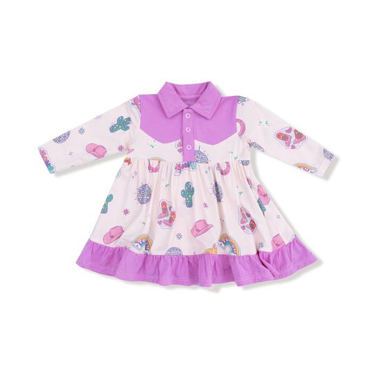 Cowgirl Bodysuit Dress- Disco Cowgirl