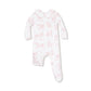 Two Way Zipper Footie- Pink Farm Toile