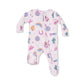 Two Way Zipper Ruffle Back Footie- Disco Cowgirl