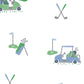Blanket w/ Binding- Baby Blue Golf Carts (35x26)