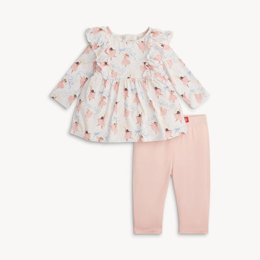 Pretty Plies Modal Dress W/ Ruff+Leggings