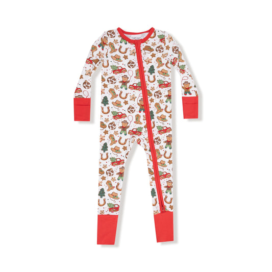 Cowboy Christmas 2 Way Zipper Romper
