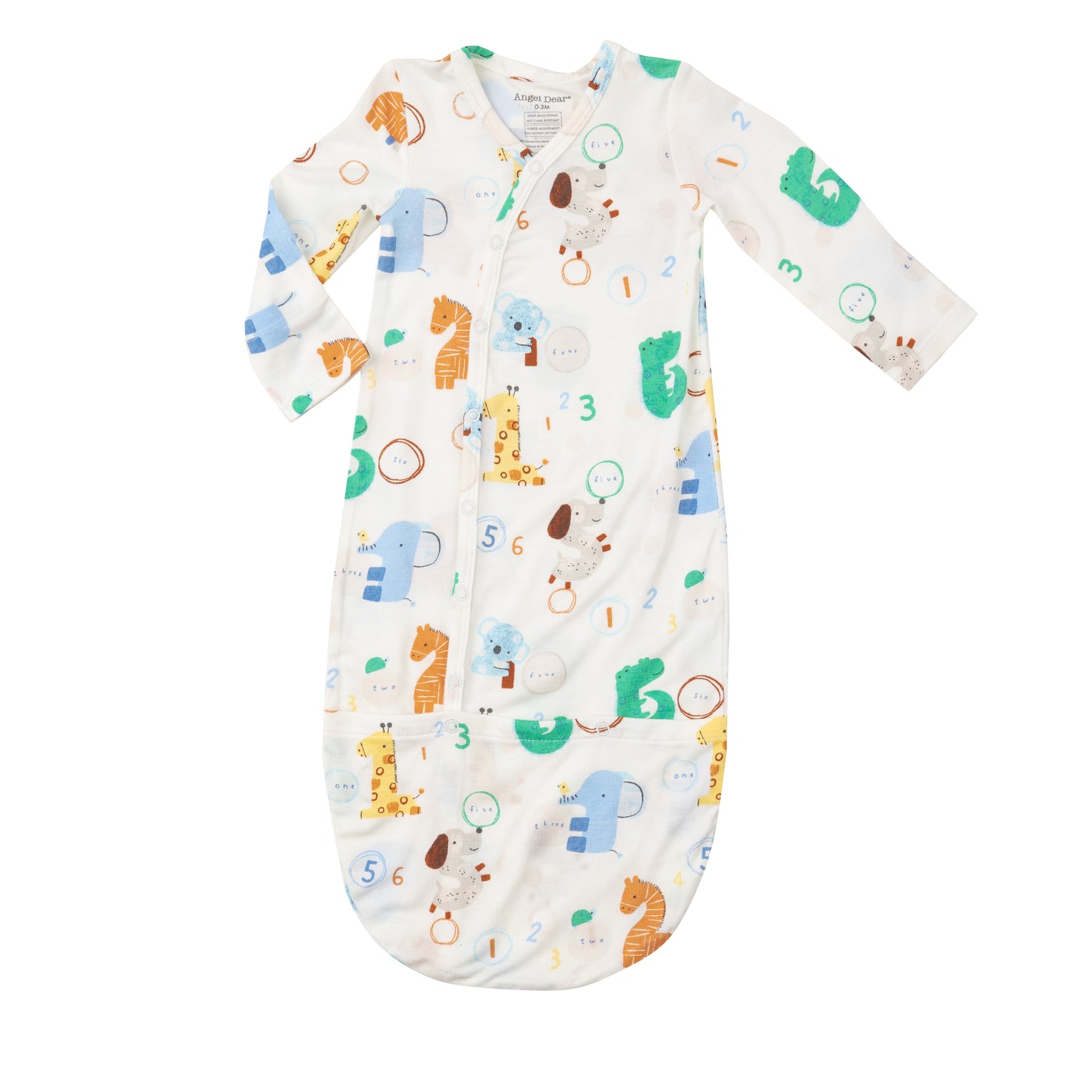 Animal Numbers- Bundle Gown 0-3m