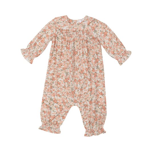 Sweet Rose Calico- Smocked Romper