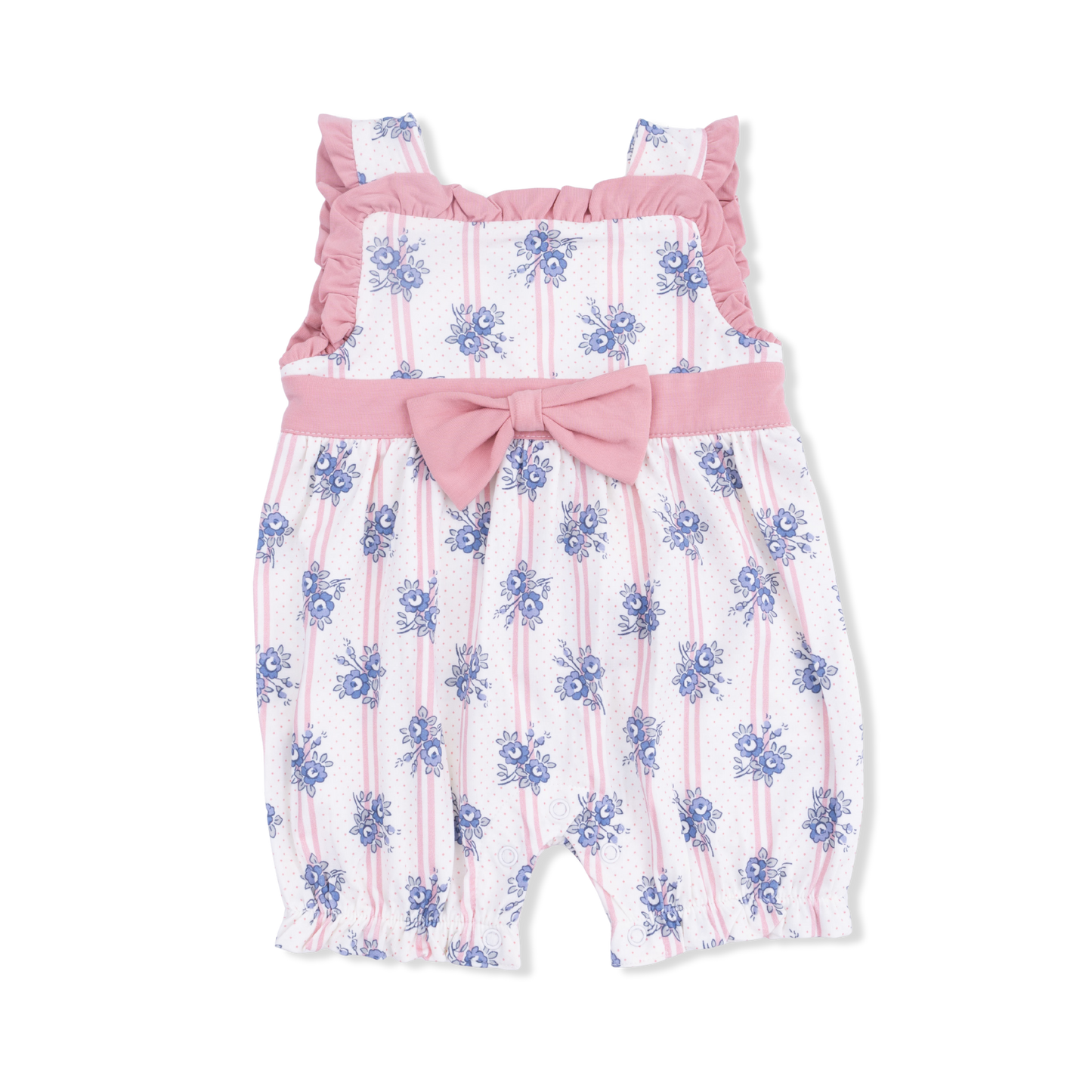 Stripe Dot Roses - Bow Playsuit