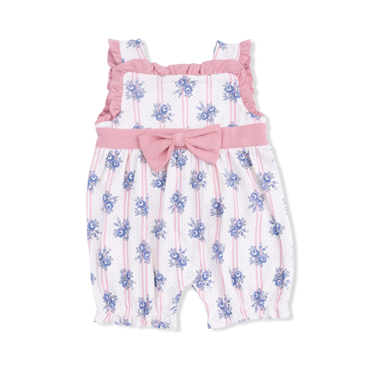 Stripe Dot Roses - Bow Playsuit