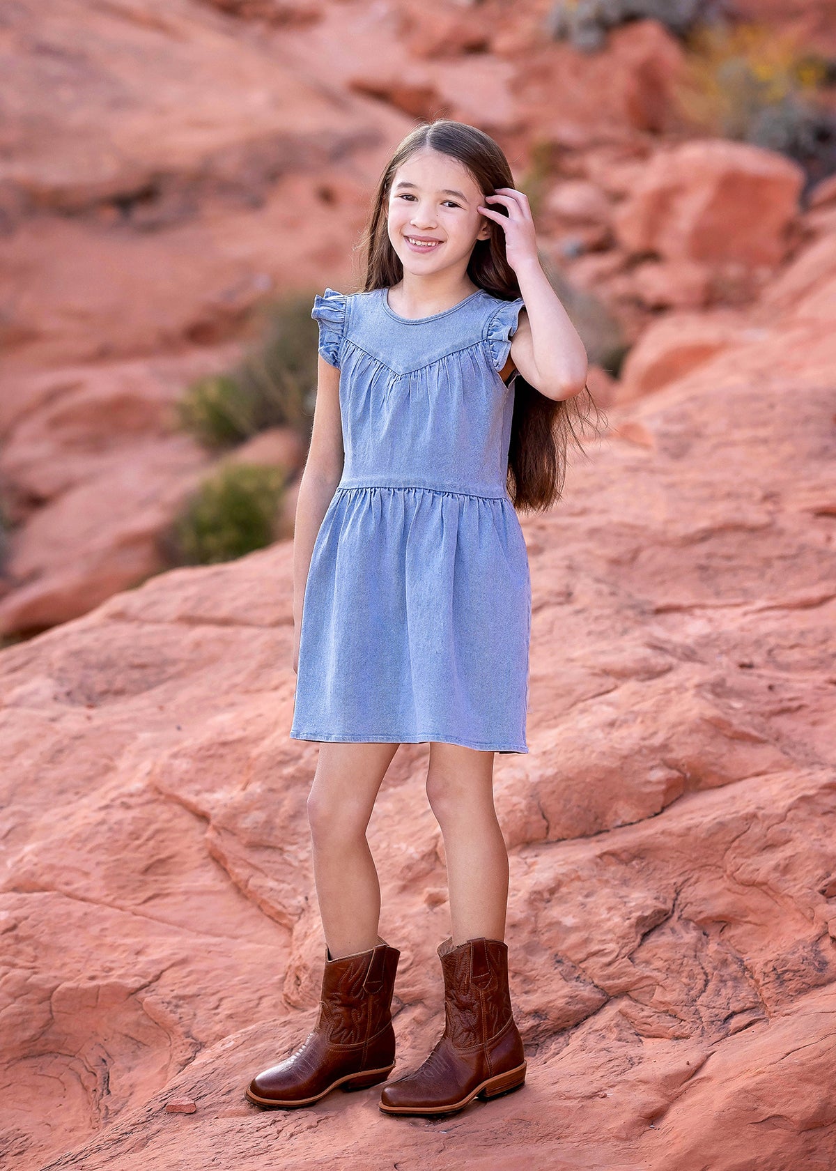 Denim Ruffle Dress