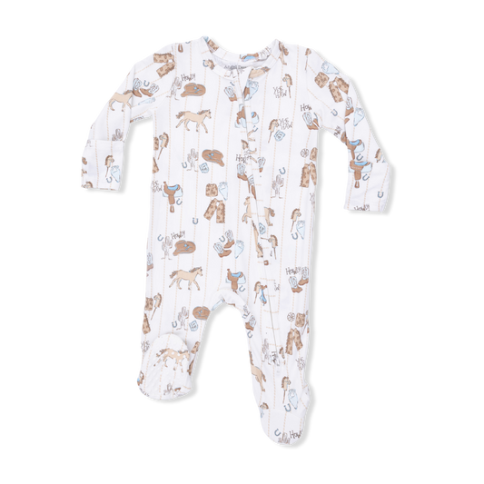 Cowboy Nursery - 2 Way Zipper Footie